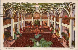 Grand Lobby New Hotel Jefferson St. Louis MO Postcard PC571 - £3.95 GBP