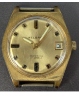 Vintage Helbros Men&#39;s Automatic Wristwatch with Date PUW 1561 Gold Tone ... - €94,56 EUR