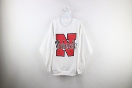 Vtg 90s Mens 2XL Distressed Spell Out University of Nebraska Crewneck Sweatshirt - £43.47 GBP
