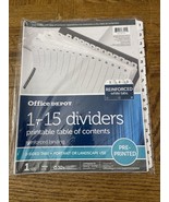 Office Depot 1-15 Dividers W/ Printable Table Of Contents - $7.80