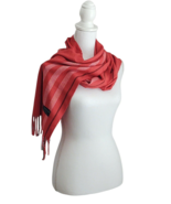 Cashmink by V. Fraas  Soft Scarf Red Black Plaid Fringe Winter Holidays ... - $6.92