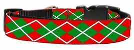 Christmas Argyle Nylon Ribbon Collar Large - $30.99