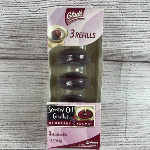 Glade Scented Oil Candles Dewberry Dreams 3 Oil Candle Refills Essential... - $8.91
