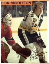 Boston Bruins Rick Middleton Autograph Autographed Photo - £11.05 GBP