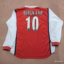 Arsenal 1998/99 Home Long Sleeve Shirt Name Set BERGKAMP#10 - $36.10