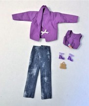 Mattel Barbie 1990's Outfit Denim Jeans and Purple Top With Shoes & Purse - $6.65