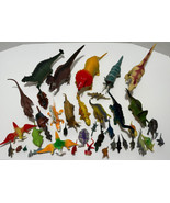 Lot of 40 Dinosaur Figures Hard Plastic Rubber Toys 1 - 6 inches Vintage - £38.51 GBP