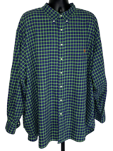 Ralph Lauren 5XB Big Shirt Green Blue Plaid Orange Pony Button Down All Cotton - £32.04 GBP