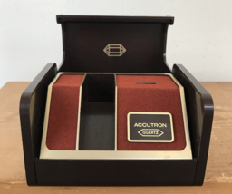 Vintage 70s Bulova Watch Co Accutron Quartz Watch Holder Empty Box Container - £111.90 GBP