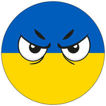 Ukraine Country Ball Angry Eyes Vinyl Decal 6 inches wide - £7.87 GBP+