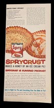 Spry Shortening Vintage Print Ad 1950s Sprycrust Honeyed Peanut Pie Crust Recipe - $11.89