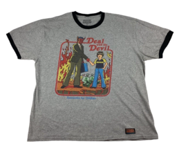 Steven Rhodes T-shirt Men&#39;s XL Gray Deal With The Devil Short Sleeve - £13.58 GBP