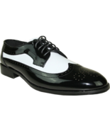 JEAN YVES Dress Shoe JY03 Wing Tip Two-Tone Tuxedo for Formal Dress Medi... - £56.39 GBP+