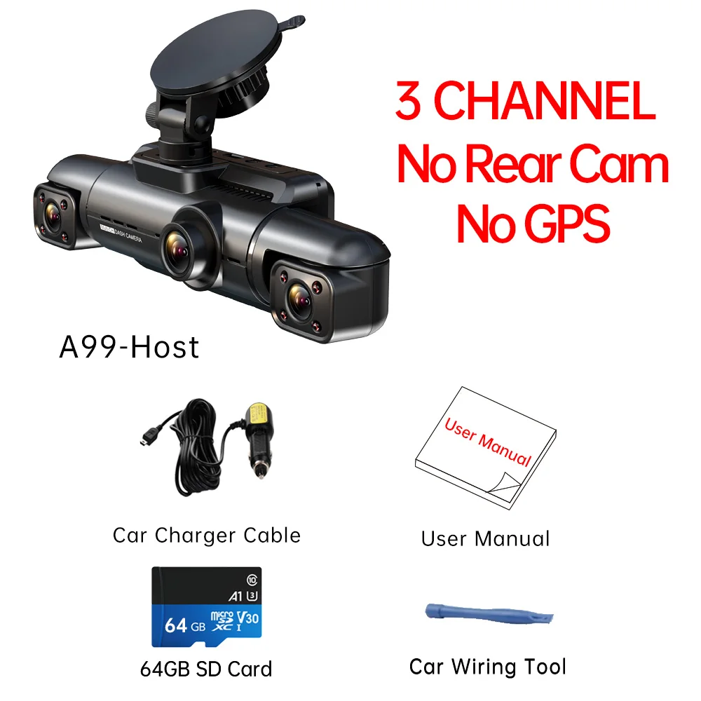 TiESFONG Car Dash Cam 4 Channel A99 FHD 1080P for Car DVR 360Auto Video Recorder - £167.55 GBP