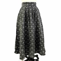 VTG Gunne Sax Jessica McClintock Gray Floral Print Midi Skirt Sz S NWOT - $173.75