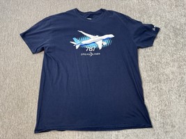 Boeing 787 Dreamliner Shirt Mens XXL Blue Airplane Manufacturer Employee... - $24.74