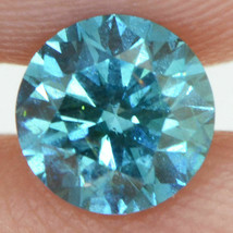 Loose Round Shape Diamond Fancy Blue Color 0.55 Carat SI1 Certified Enhanced - £445.79 GBP