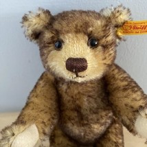 STEIFF Teddy Bear Jointed Brown Mohair 7" Teddybar 20 666766 Tags Button - $39.48