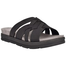 Easy Spirit Women Woven Slide Sandals Star 3 Size US 7.5M Black Faux Leather - £30.07 GBP