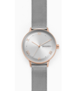 Skagen Nillson Three-Hand Silver-Tone Rose Gold Steel-Mesh Watch - £79.05 GBP