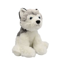 Aurora World Siberian Husky Plush Toy Stuffed Animal Blue Eye Gray White 14&quot; - £13.53 GBP