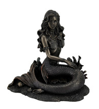 Enchanted Song Bronze Finish Mermaid Sitting On Ocean Floor Statue - £46.96 GBP