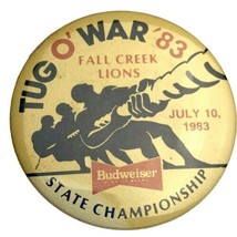 Budweiser Tug O War 1983 Fall Creek MN State Championship Pin Button Pinback 80s - £13.46 GBP