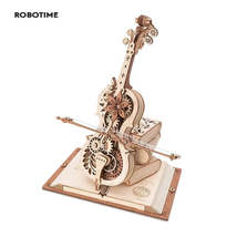 Robotime 3D Wooden Puzzles - Magic Cello Mechanical Music Box - £39.52 GBP