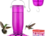 Glass Hummingbird Feeder for Outdoors Hanging Ant and Bee Proof Ant Moat... - £27.21 GBP
