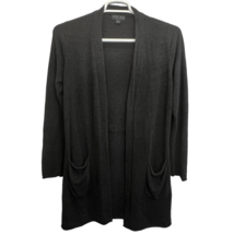 Barefoot Dreams Cozy Chic Ultra Lite Cardigan Black Size M Open Front Lo... - $59.51