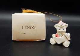Lenox Teddy Bear Stocking Ornament Red Jacket Hat Possible Personalization - £12.57 GBP