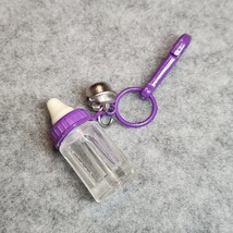 Plastic Purple Baby Bottle Bell Charm For 80s Charm Necklace Vintage 1980s - $15.00
