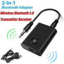 2-In-1 Bluetooth 5.0 Wireless Audio Aux 3.5Mm Adapter Transmitter And Re... - £17.57 GBP