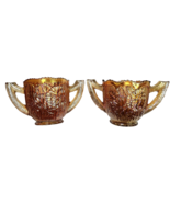 2 Vintage Imperial Marigold Orange Carnival Glass Sugar Bowl Double Hand... - €21,53 EUR