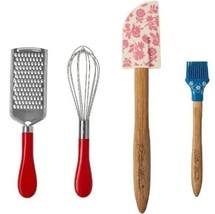 Pioneer Woman ~ 4-Pc. ~ Utensil Set ~ Whisk~Grater~Spatula~Silicone Past... - $14.96
