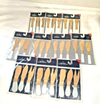 Lot of Bamboo Cheese Knives Bamboo Spreaders Bamboo Condiment Spoons Cra... - $21.28