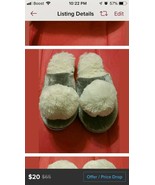 Women&#39;s PJ COUTURE Slippers Small Gray &amp; White Pompom Cheerleader Slipper - $315.39 MXN