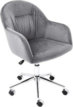 Canglong Upholstered Home Office Desk Chair, Swivel Leisure Chair With, Grey. - £106.27 GBP