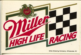 Miller High Life Racing NASCAR Window Sticker-1990&#39;s-6 X 4 -Vintage-VF - £11.90 GBP