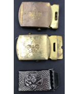 Lot of Three (3) Vintage BSA Boy Scouts Belt Buckles USA Brass - $13.99