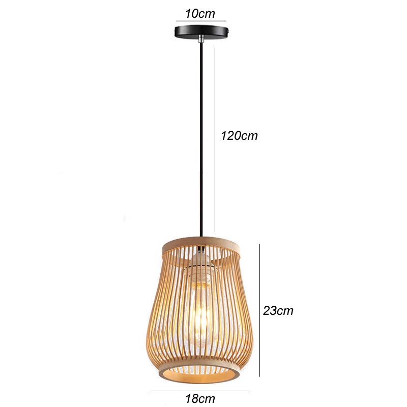 Hanging Ceiling Lamp Rattan Pendant Lamp Handmade Chinese Style Chandeliers Bamb - £149.09 GBP