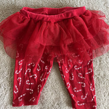 Just One You Girls Red White Candy Canes Tutu Pants 3 Months - $6.37