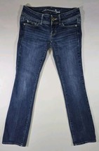 American Eagle Jeans Womens 00 Short Boot Cut Slim Low Rise Dark Stretch... - $17.59