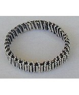 Men silver strips ring - $227.39 MXN