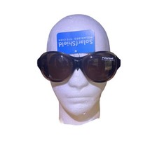Solar Shield Sunglasses Women Large Polarized Wear over Glasses Brown Side Strip - £10.92 GBP