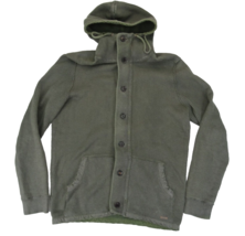 Hugo Boss Sweater Mens XL Green Button Kravitzo Hooded Jacket Heavy Card... - $33.20