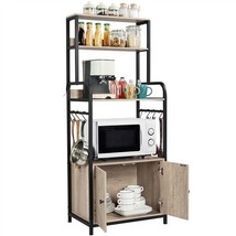 Industrial Kitchen Baker&#39;S Rack Kitchen Hutch W/Storage Cabinet For Dining Room - £142.89 GBP