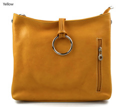 Leather women handbag shoulder bag women purse luxury bag yellow women h... - $160.00