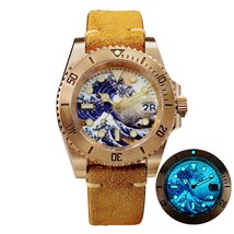 San Martin 40.5mm CuSn8 Bronze Diver Watch Water Ghost Full Lumed Surfing Dial S - £625.70 GBP