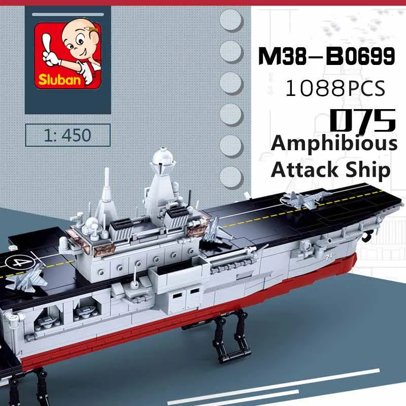 Sluban Building Block Toys 075 Amphibious Attack Ship 1088PCS Model Bricks B06 - £104.82 GBP